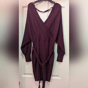 Love Tree Maroon Ribbed Knit Top
